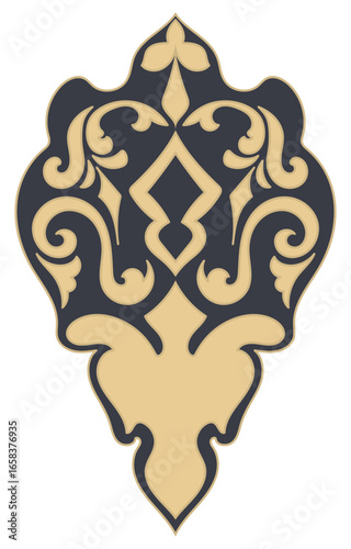 Persian rug composition, abstract vintage pattern