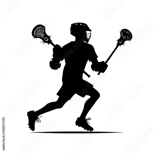 lacrosse player silhouette, lacrosse player vector