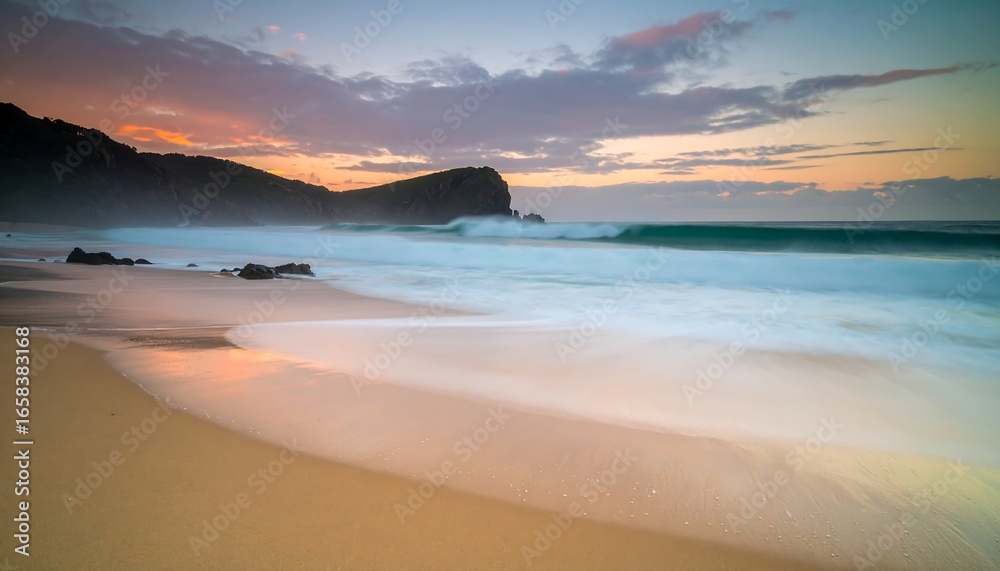 Fototapeta premium Ocean waves with coastal mist