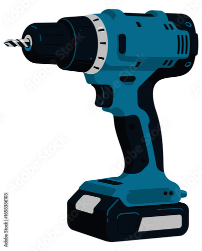 Cordless Power Drill Illustration