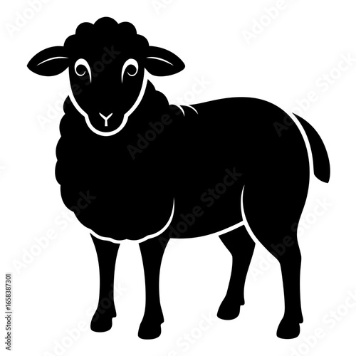 Sheep vector clean black silhouette design white background