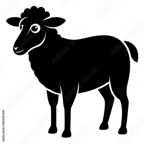Sheep vector clean black silhouette design white background