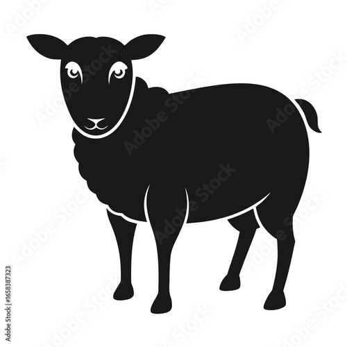 Sheep vector clean black silhouette design white background