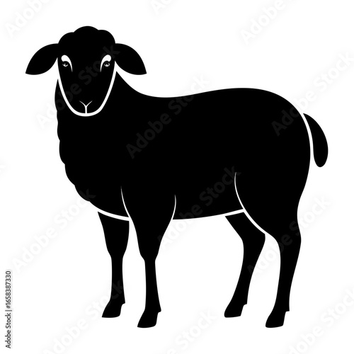 Sheep vector clean black silhouette design white background