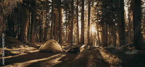 "Wilderness Escape: Tent Under the Open Sky"