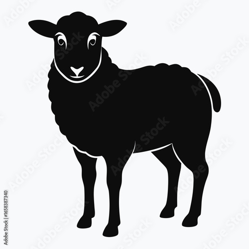 Sheep vector clean black silhouette design white background