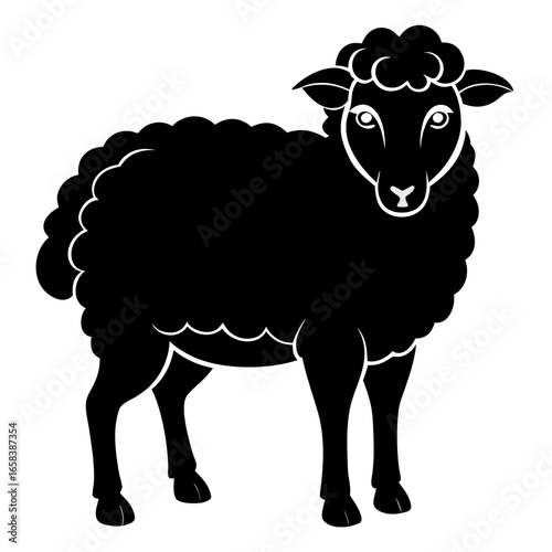 Sheep vector clean black silhouette design white background
