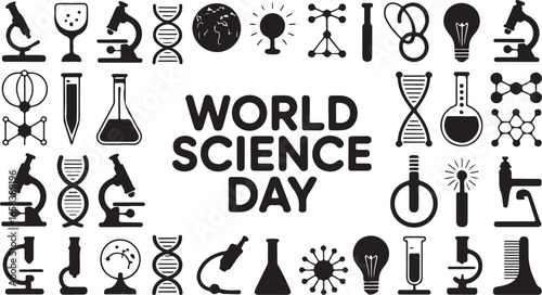 World Science Day Vector Illustration for Sustainable Future and Global Awareness