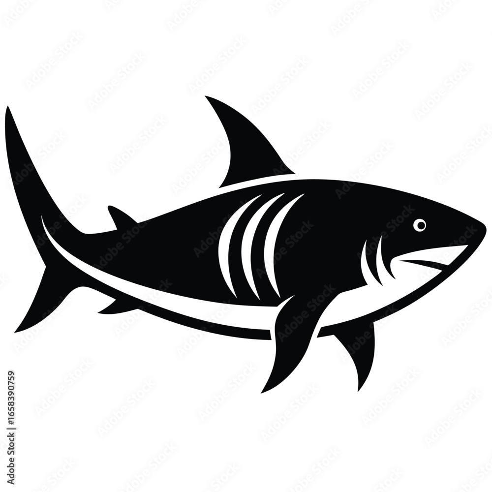 Obraz premium tiger shark vector fish 