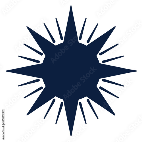 abstract sunburst radial geometric lines black and white