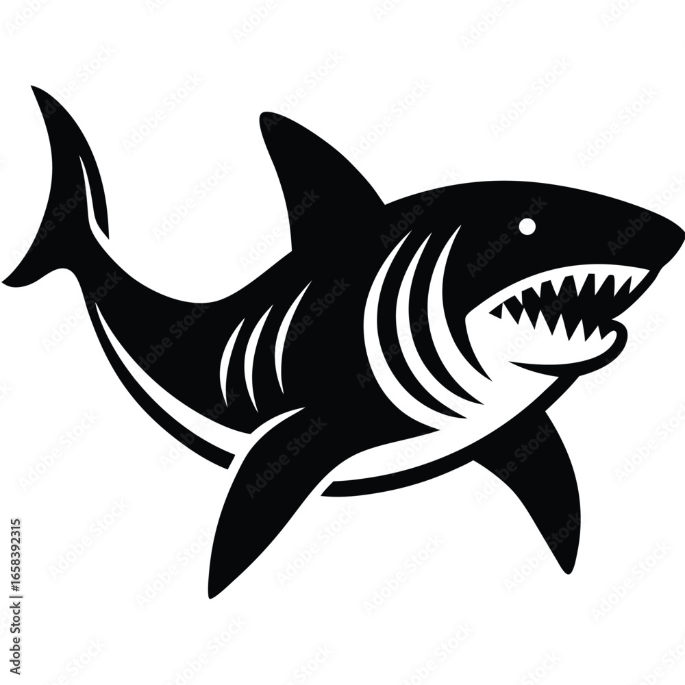 Fototapeta premium tiger shark vector fish