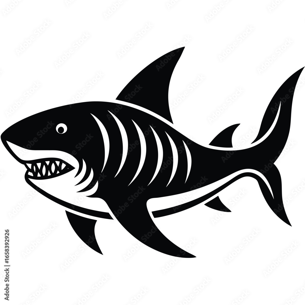 Obraz premium tiger shark vector fish