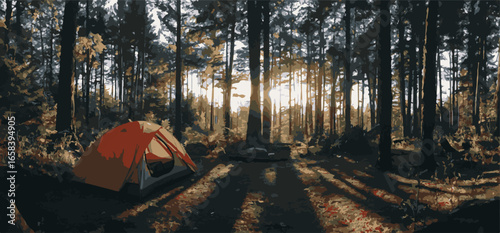 "Wilderness Escape: Tent Under the Open Sky"