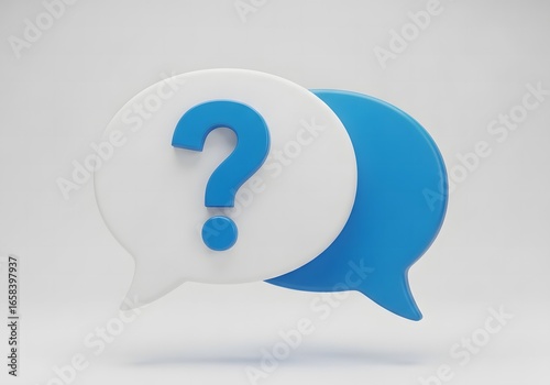 Two Speech Bubbles with a Question Mark