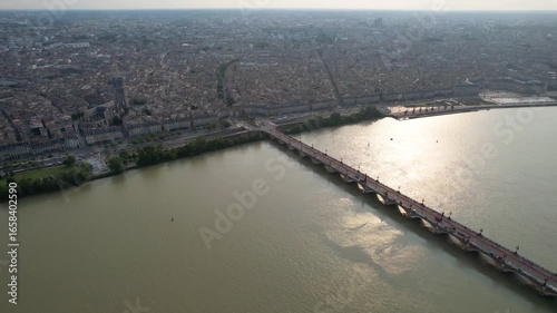 Wallpaper Mural Aerial panorama view around the old town and  around the city  Bordeaux in France, on a sunny summer afternoon Torontodigital.ca