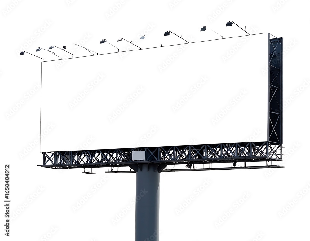 Obraz premium Isolated empty billboard on white background ready for advertisement designs