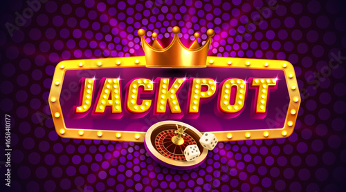 Jackpot slots icons, slot sign machine, night Vegas. Vector illustration