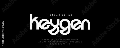 Font Keygen. minimal creative tech logo alphabet fonts. Typography minimalist urban sans serif digital fashion future creative logos fonts. vector illustration