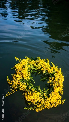 Floral wreath on water (1)