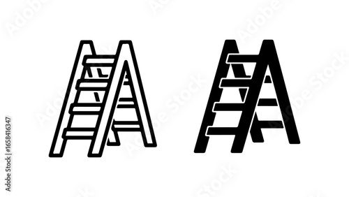 Two monochromatic ladder icons are displayed on a white background.
