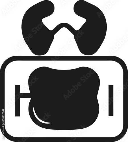Stylized Icon of a Human Kidney with a Shield Shape organ medical