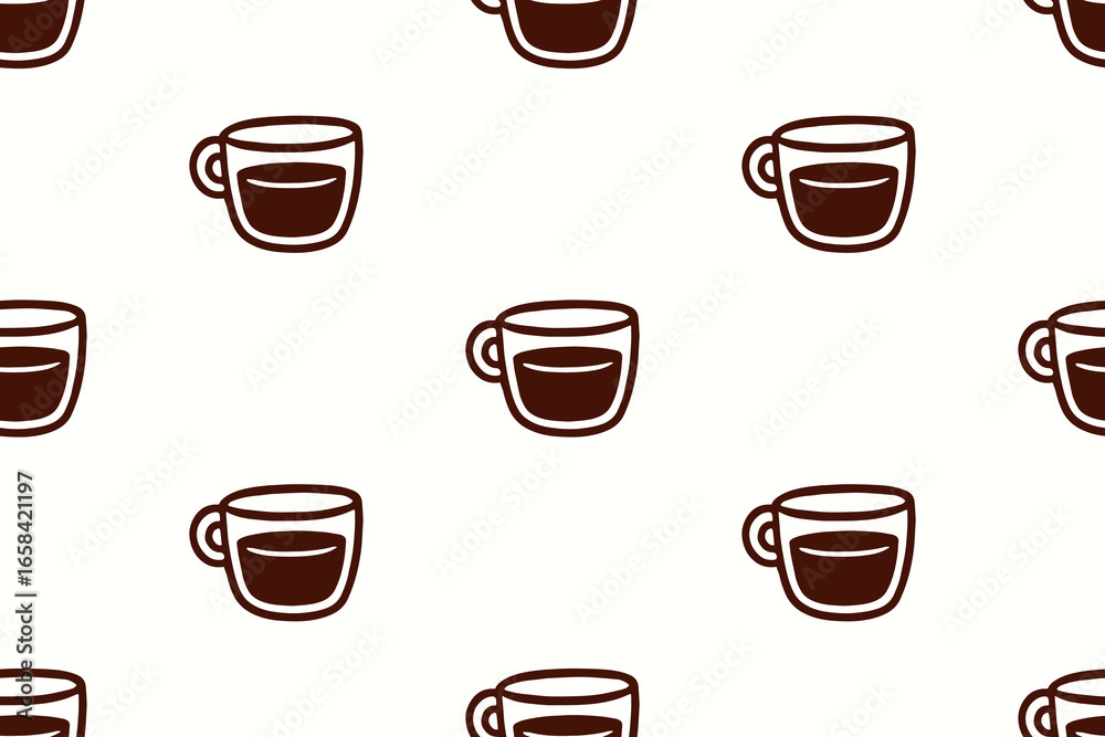 Obraz premium International Coffee Day. October 1. Seamless Pattern. Hand drawn style vector illustration