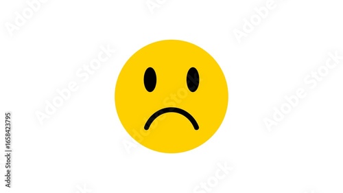 Set of Sad Emojis animation. Emotional rating sad faces set. A smiley face with a closed eyes, Expressionless emoji Outline Colorful smileys user experience icon Animation