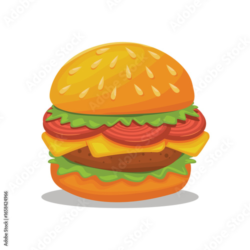 Burger vector set. Set of fast food illustration. Hamburger vector illustration. Fast Food Icons Set. Burger illustration. cheese burger illustration