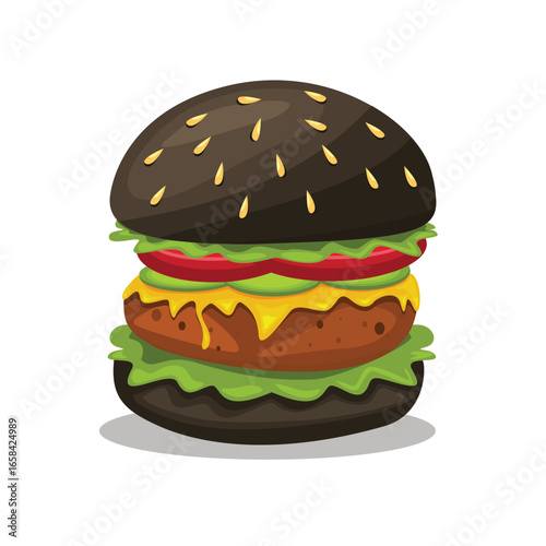Burger vector set. Set of fast food illustration. Hamburger vector illustration. Fast Food Icons Set. Burger illustration. cheese burger illustration