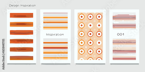 Abstract Design Inspiration with Horizontal Lines and Circular Patterns in Warm Tones