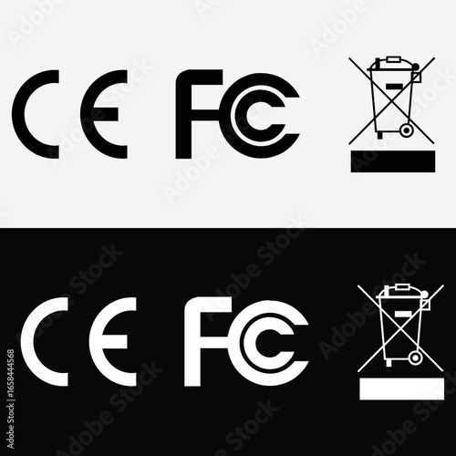 CE FCC WEEE VECTOR ICONS