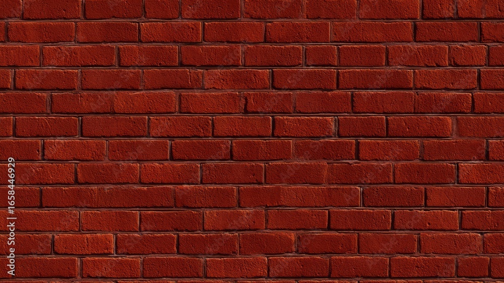 Obraz premium Red brick wall texture in sunlit environment. AI generated