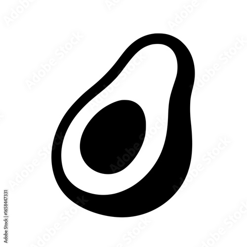 Sliced Avocado Minimal Vector
