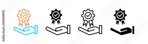 Brand Loyalty Multi style icon in line color, mixed, lineal color, glyph, line.