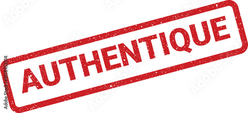 Red stamp with the word AUTHENTIQUE conveying authenticity and legitimacy