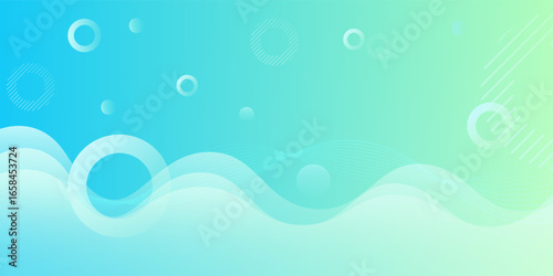 Modern banner background. full color, bright blue green gradation, wave eps 10