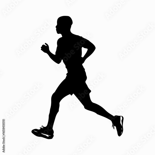Man Running Simple Icon Black Symbol Graphic, Running Jogging Illustration Flat Graphic Art