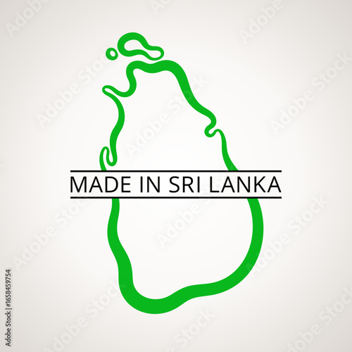 Made in Sri Lanka - Symbol with outline map