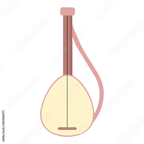 Traditional oud instrument isolated on white background