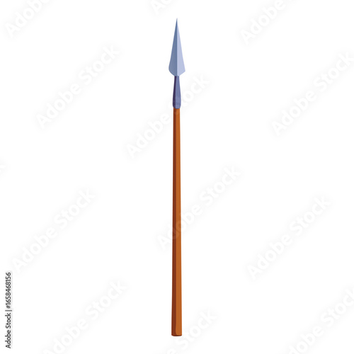 Ancient spear weapon isolated on white background