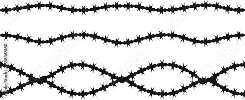 Barbed wire silhouette vector.