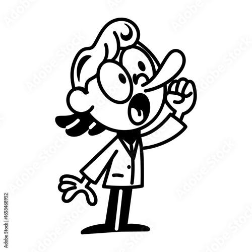  A hand drawn icon of a shouting character 

 
