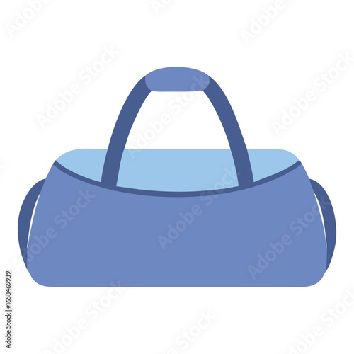 Blue duffel bag isolated on white background