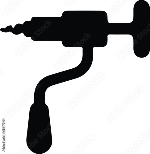 Vector Hand drill tool equipment instrument silhouette Illustrator