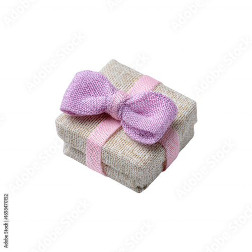 A beautifully wrapped gift box featuring a soft pink bow. Perfect for any celebration or occasion. Ideal for themed events and special moments.
