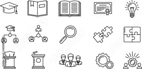 Set of education and business icons