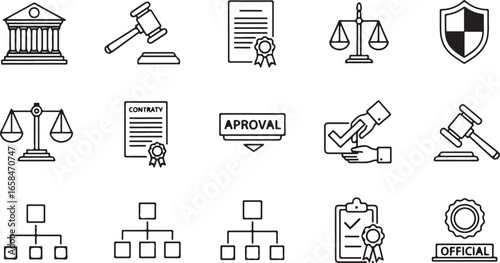 Set of law and justice icons