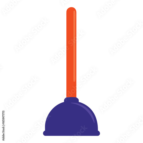 Plumbing plunger tool isolated on white background