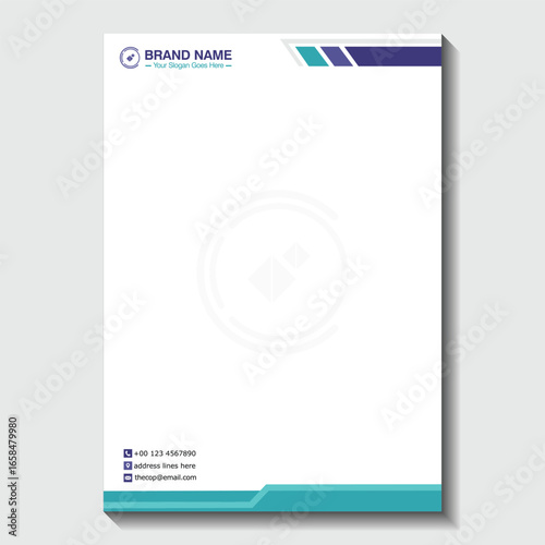 Modern company letterhead design template perfect for branding and professional communication materials projects