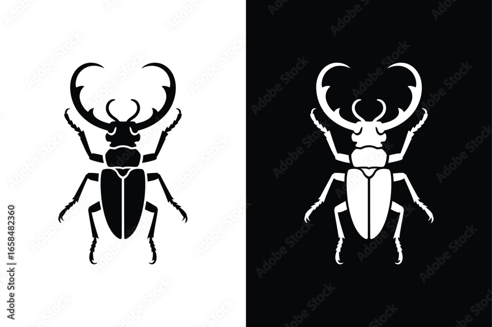 Obraz premium Longhorn Beetle icon vector on White Background ,Vector Art Illustration on white background.